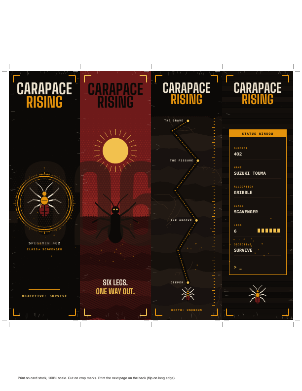 Carapace Rising — Bookmark Pack