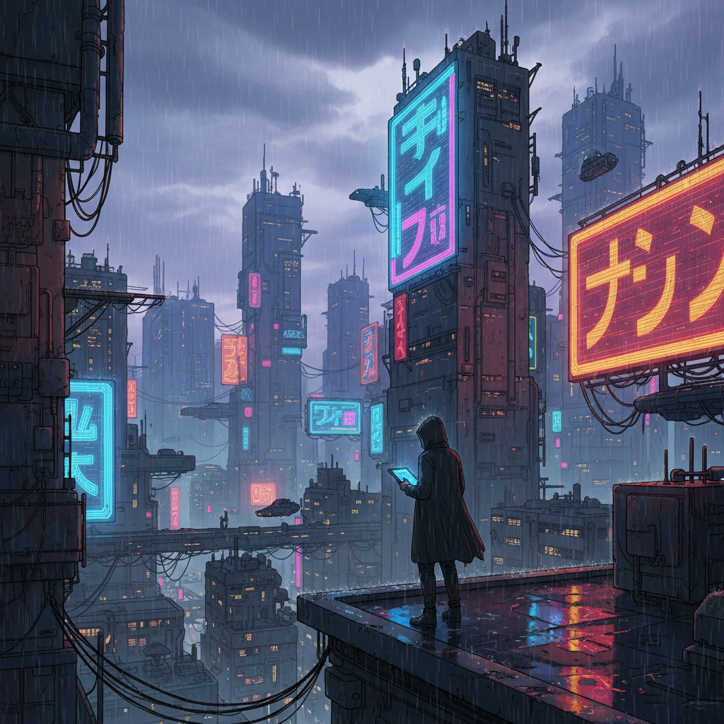 Crafting Cyberpunk: Storytelling in a Dystopian Future — Ch.1: Neon-drenched, rain-slicked cityscape