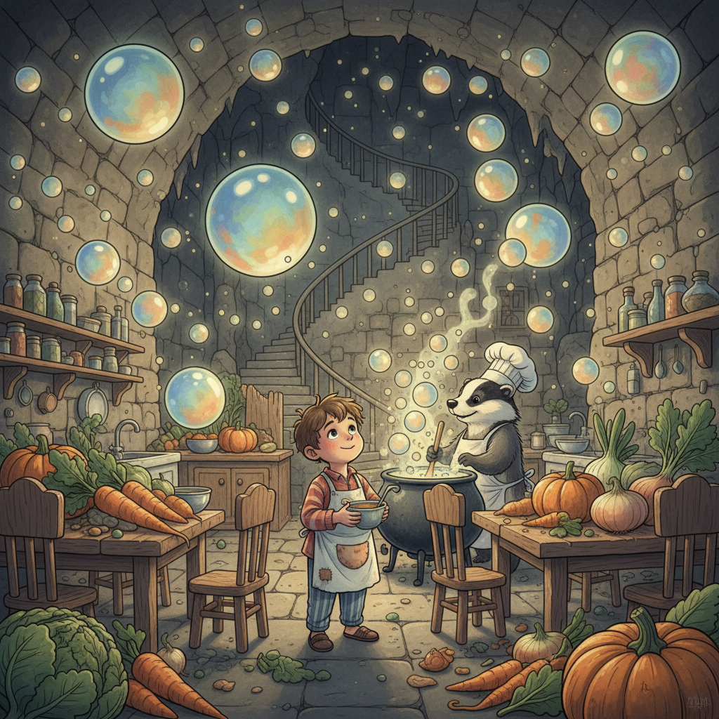 Barnaby and the Memory Soup — Ch.1: Cave kitchen bursts with memories